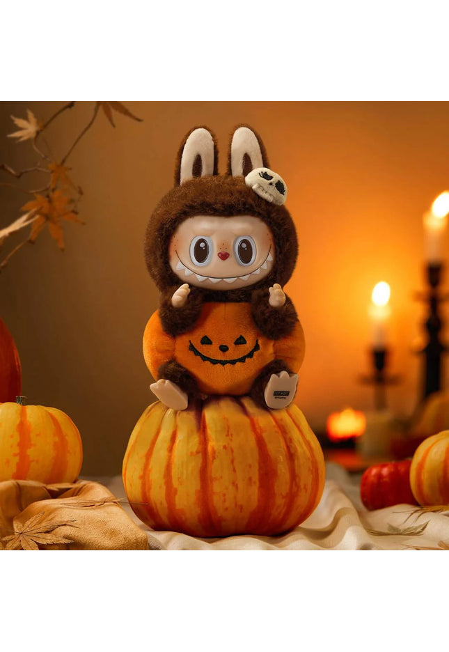 Pop Mart Labubu Happy Halloween Party Series-Sitting Pumpkin Vinyl Plush Pendant - SneakCenter