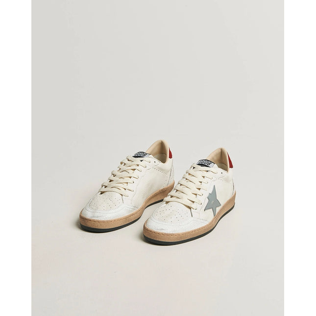 Golden Goose Ball Star Red Heel Silver Star
