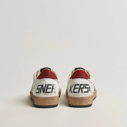 Golden Goose Ball Star Red Heel Silver Star