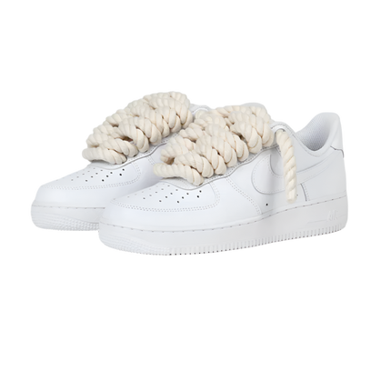 Nike Air Force 1 Low 07 White Beige Rope Laces - SneakCenter