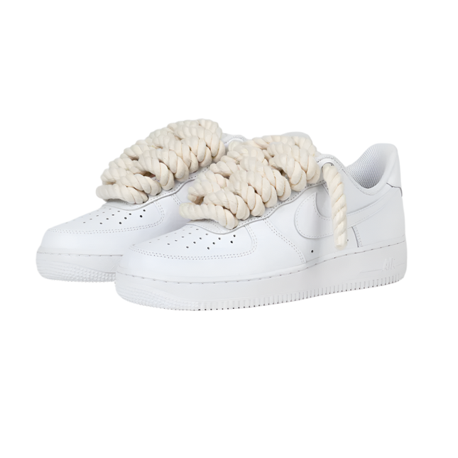 Nike Air Force 1 Low 07 White Beige Rope Laces - SneakCenter