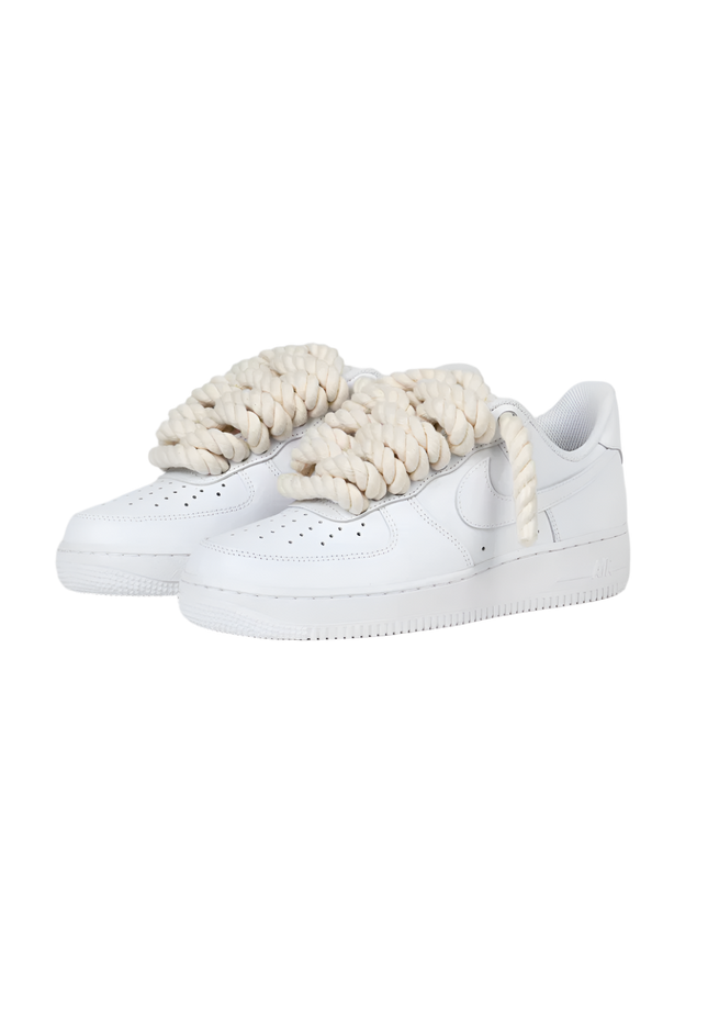 Nike Air Force 1 Low 07 White Beige Rope Laces - SneakCenter