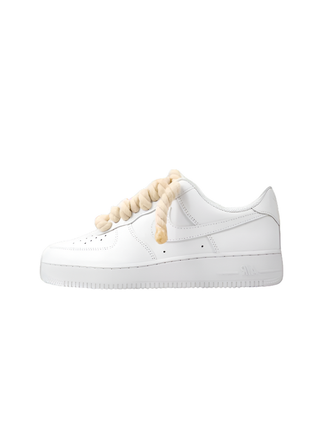 Nike Air Force 1 Low 07 White Beige Rope Laces - SneakCenter