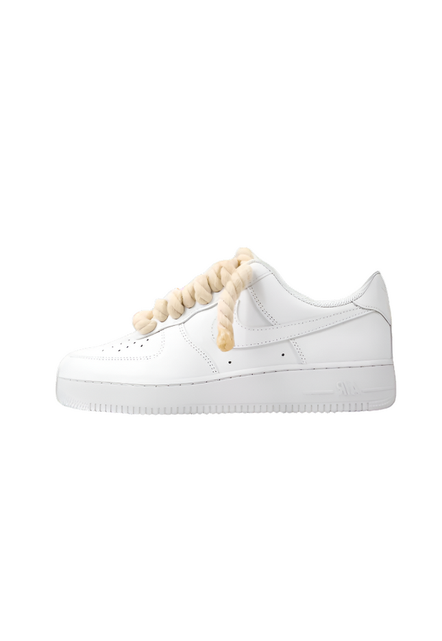 Nike Air Force 1 Low 07 White Beige Rope Laces - SneakCenter