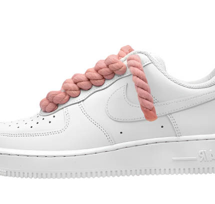 Nike Air Force 1 Low 07 White Pink Rope Laces - SneakCenter