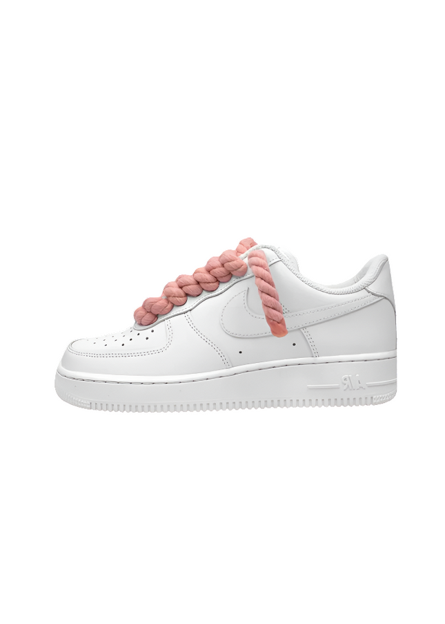 Nike Air Force 1 Low 07 White Pink Rope Laces - SneakCenter