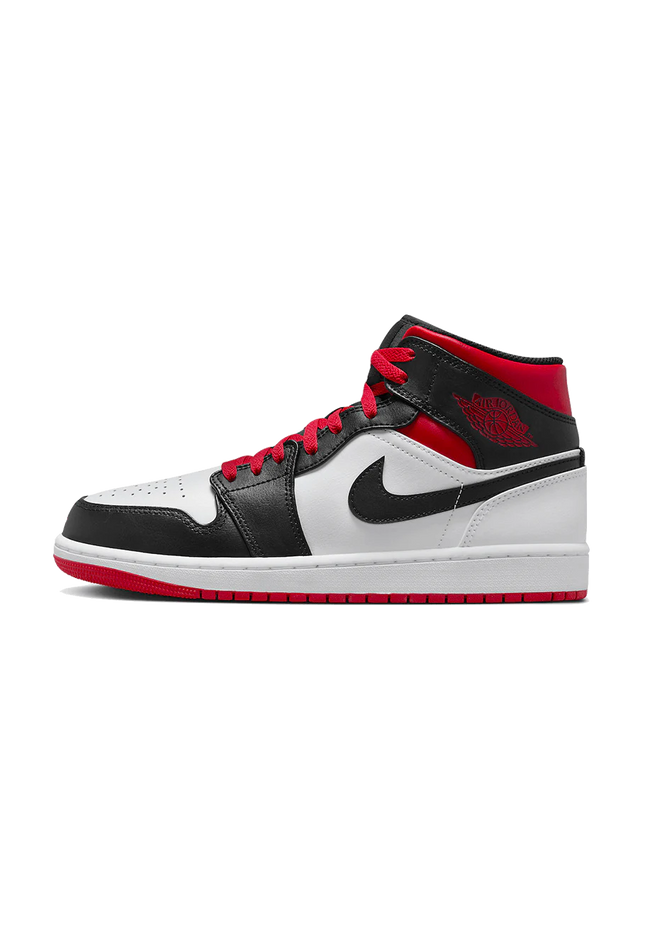 Air Jordan 1 Mid Gym Red Black Toe - SneakCenter