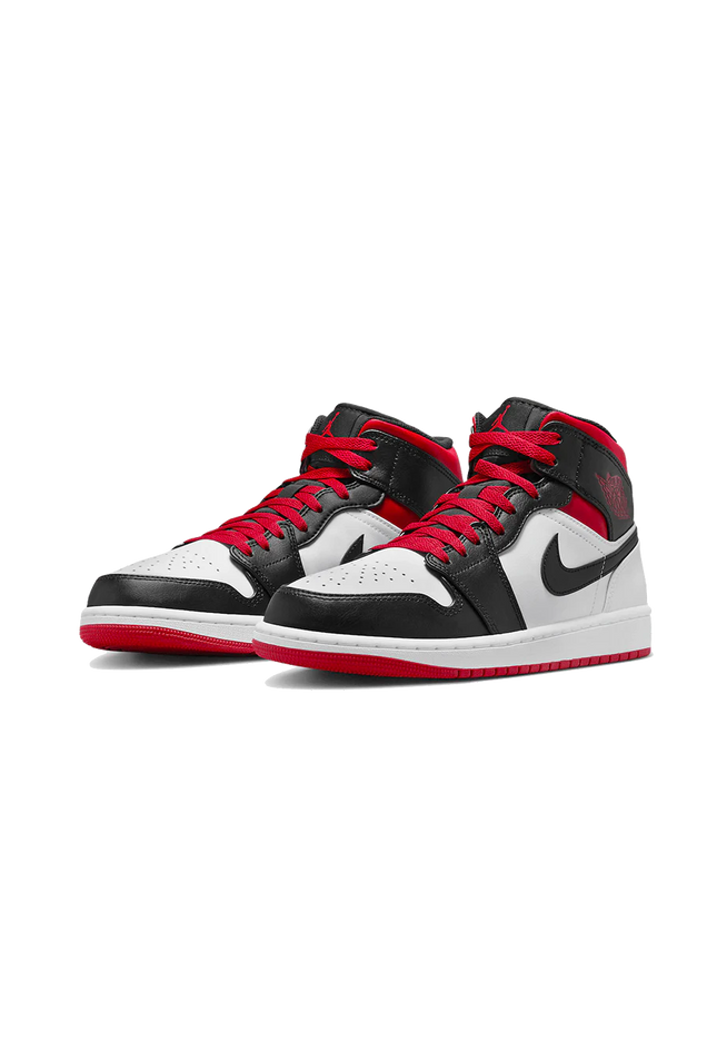 Air Jordan 1 Mid Gym Red Black Toe - SneakCenter