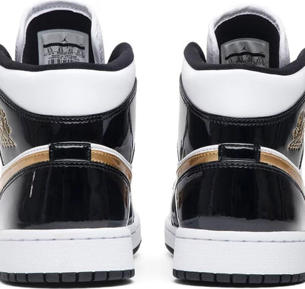 Air Jordan 1 Mid Patent Black Gold - SneakCenter