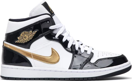 Air Jordan 1 Mid Patent Black Gold - SneakCenter