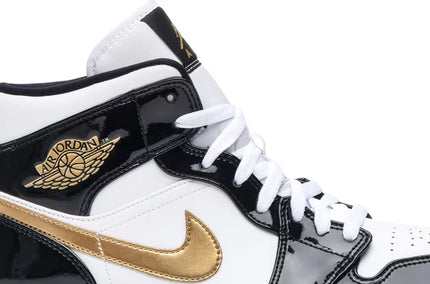 Air Jordan 1 Mid Patent Black Gold - SneakCenter