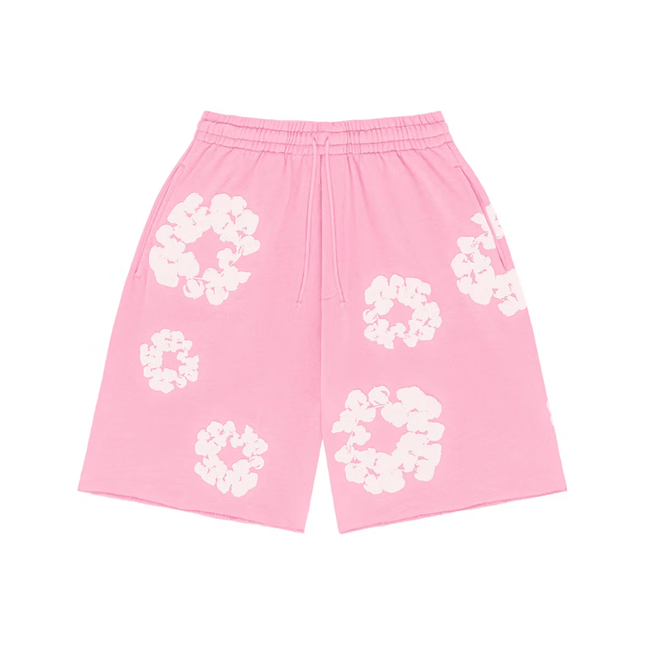 Denim Tears The Cotton Wreath Shorts Pink - SneakCenter