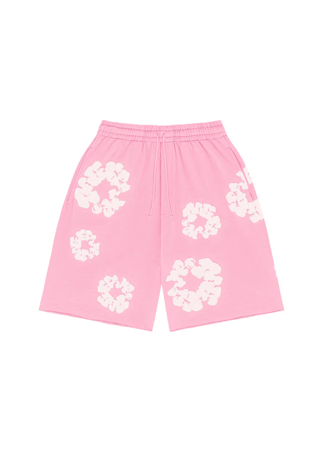 Denim Tears The Cotton Wreath Shorts Pink - SneakCenter