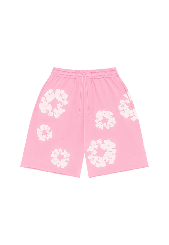 Denim Tears The Cotton Wreath Shorts Pink - SneakCenter