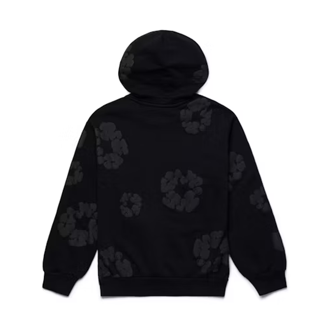 Denim Tears Cotton Wreath Hoodie Black Monochrome - SneakCenter