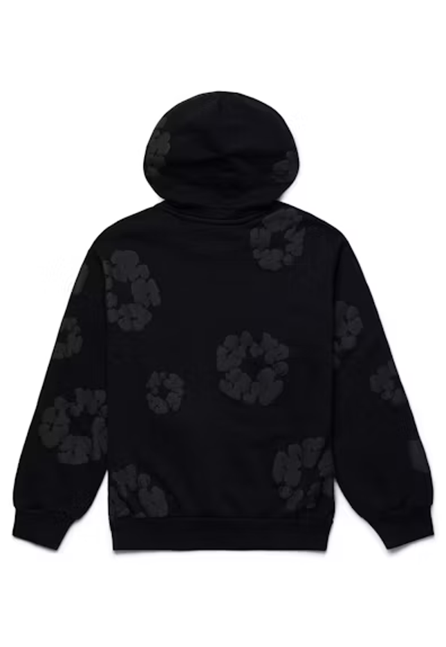 Denim Tears Cotton Wreath Hoodie Black Monochrome - SneakCenter