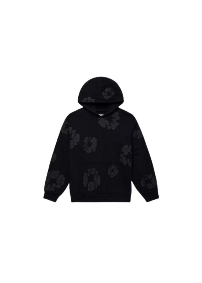 Denim Tears Cotton Wreath Hoodie Black Monochrome - SneakCenter