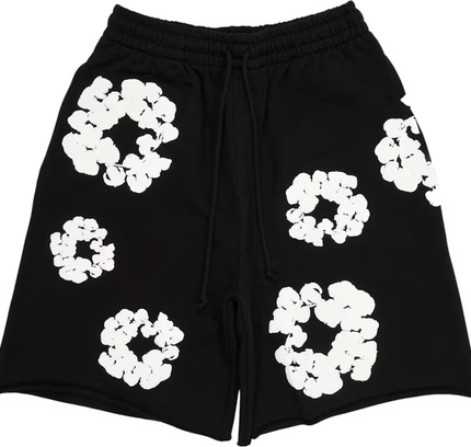 Denim Tears The Cotton Wreath Shorts Black - SneakCenter