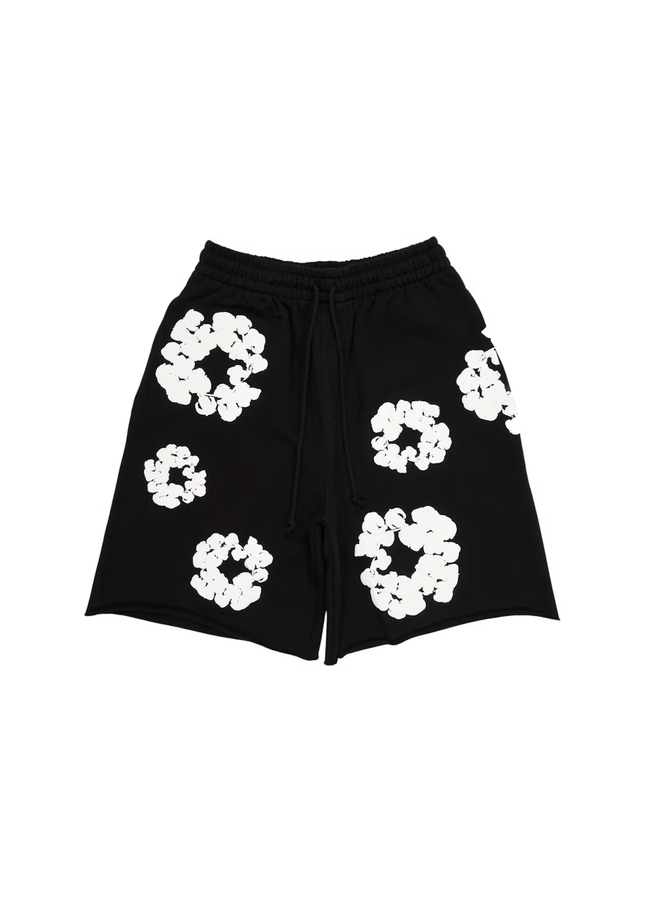 Denim Tears The Cotton Wreath Shorts Black - SneakCenter