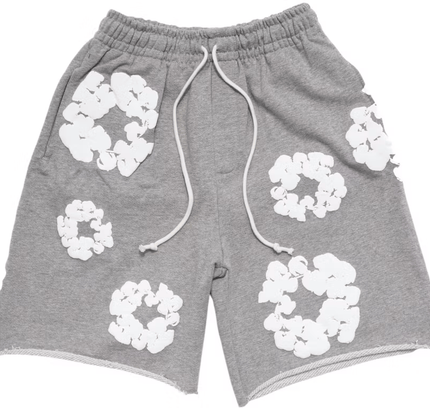 Denim Tears The Cotton Wreath Shorts Grey - SneakCenter