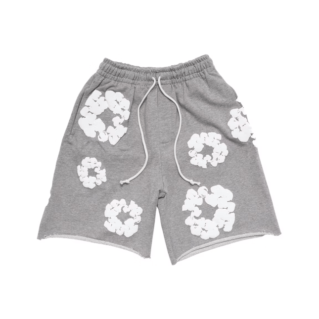 Denim Tears The Cotton Wreath Shorts Grey - SneakCenter