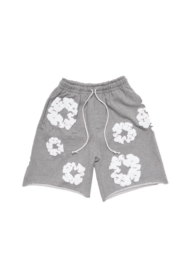 Denim Tears The Cotton Wreath Shorts Grey - SneakCenter