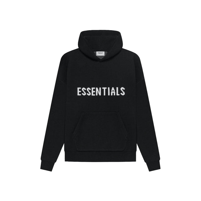 Fear of God Essentials Knit Hoodie "Black" - SneakCenter