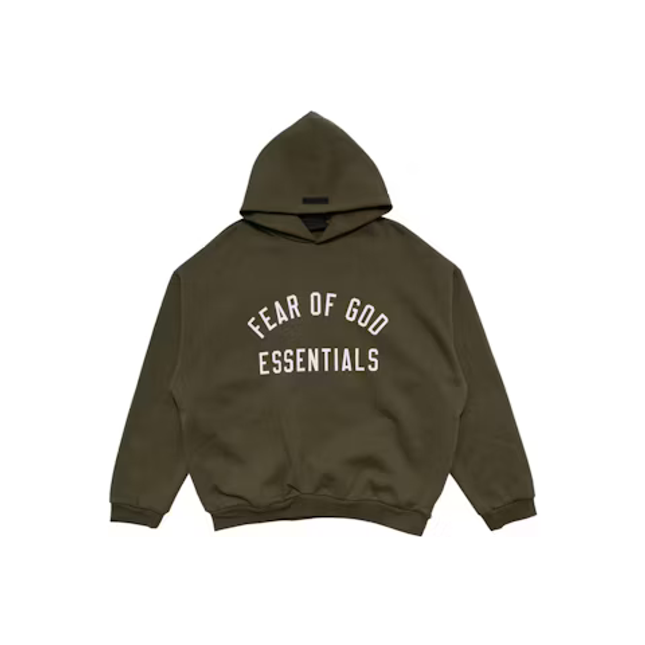 Fear of God Essentials Fleece Hoodie Military - SneakCenter