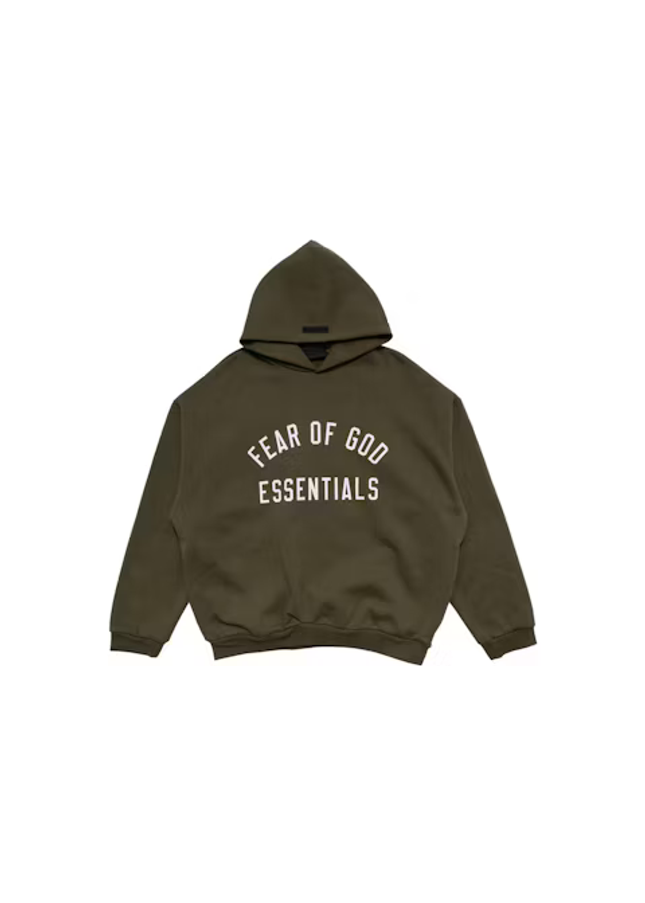 Fear of God Essentials Fleece Hoodie Military - SneakCenter