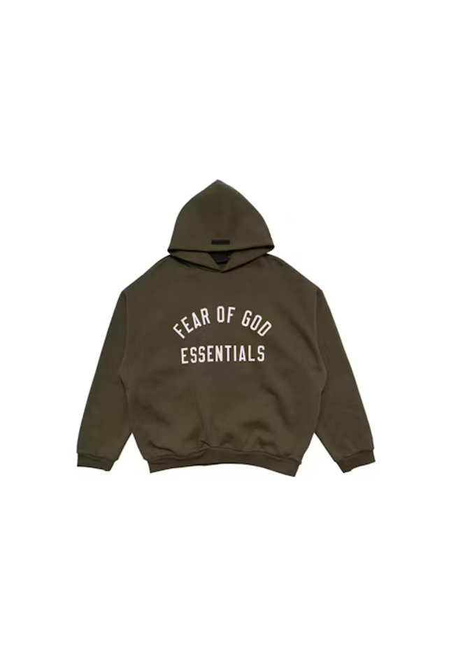 Fear of God Essentials Fleece Hoodie Military - SneakCenter