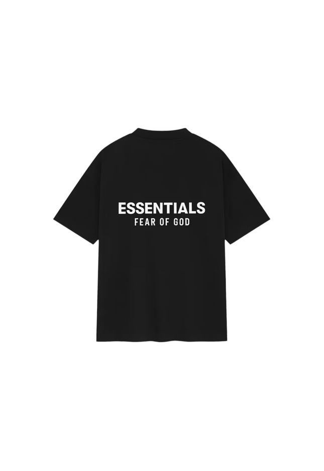 Fear of God Essentials Classic Sleeve Tee Jet Black - SneakCenter