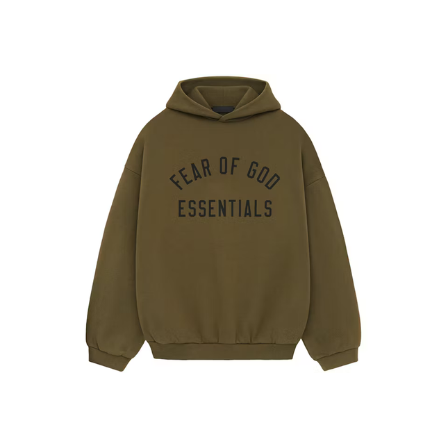 Fear of God Essentials Fleece Hoodie Olive - SneakCenter