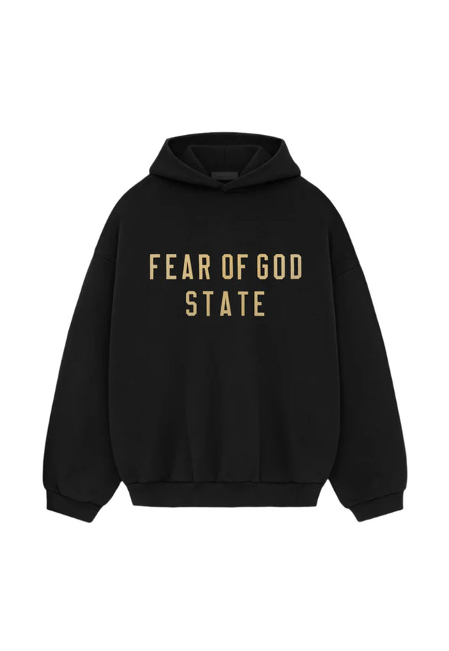 Fear of God Essentials Fleece Hoodie Black - SneakCenter