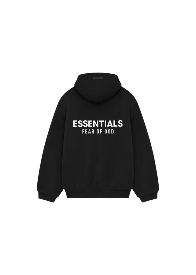 Fear of God Essentials Fleece Hoodie (FW24) Black White