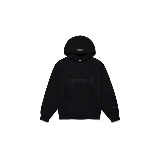 Fear of God Essentials Pullover Hoodie Applique Logo Black - SneakCenter