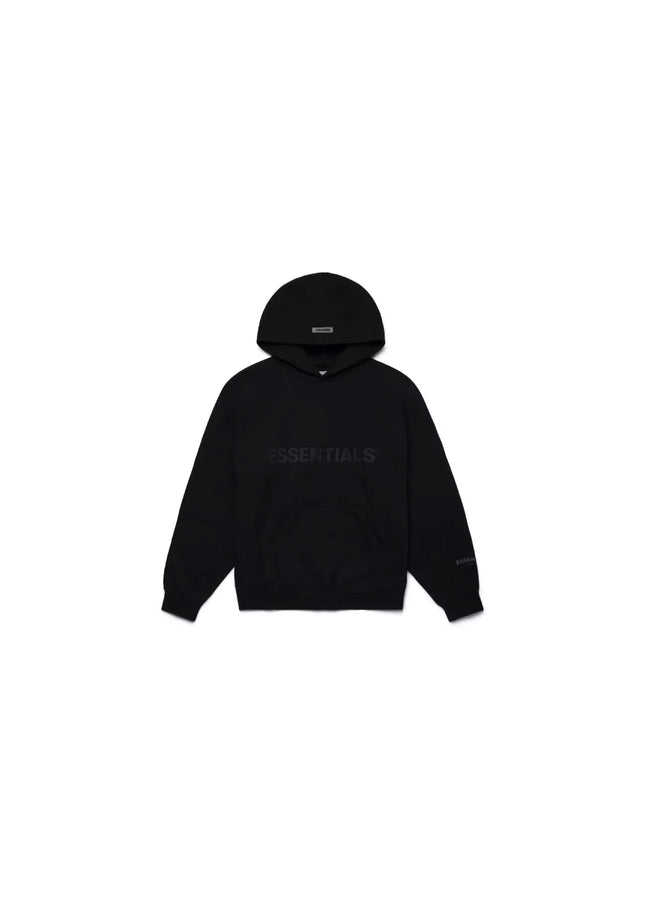 Fear of God Essentials Pullover Hoodie Applique Logo Black - SneakCenter