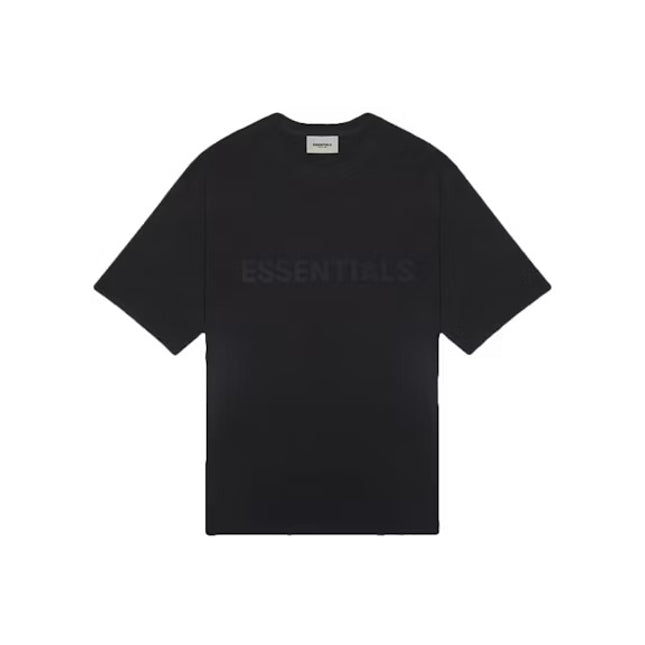 Fear of God Essentials Boxy T-Shirt Applique Logo Black - SneakCenter