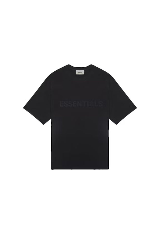 Fear of God Essentials Boxy T-Shirt Applique Logo Black - SneakCenter