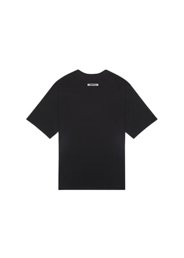 Fear of God Essentials Boxy T-Shirt Applique Logo Black - SneakCenter