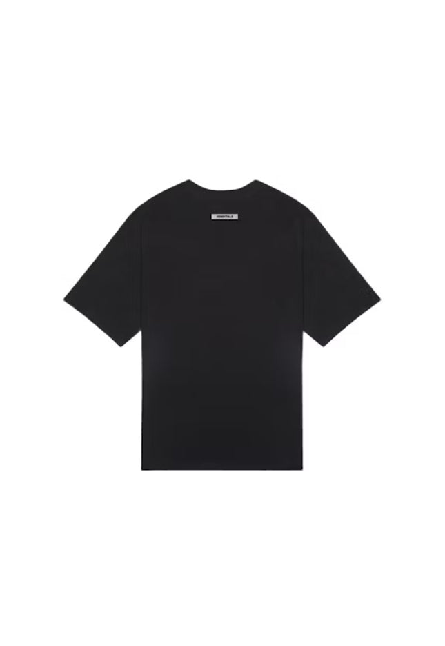 Fear of God Essentials Boxy T-Shirt Applique Logo Black - SneakCenter