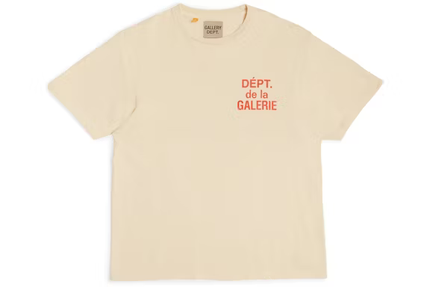 Gallery Dept. French T-shirt Cream Red - SneakCenter