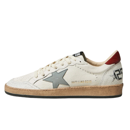 Golden Goose Ball Star Red Heel Silver Star