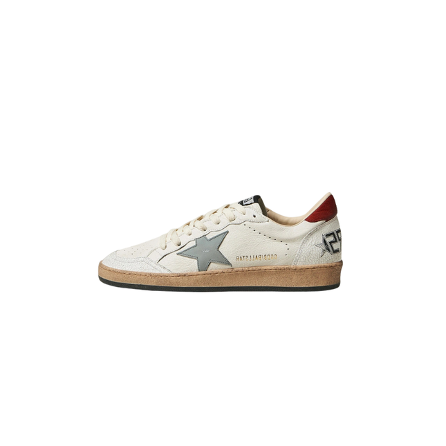 Golden Goose Ball Star Red Heel Silver Star