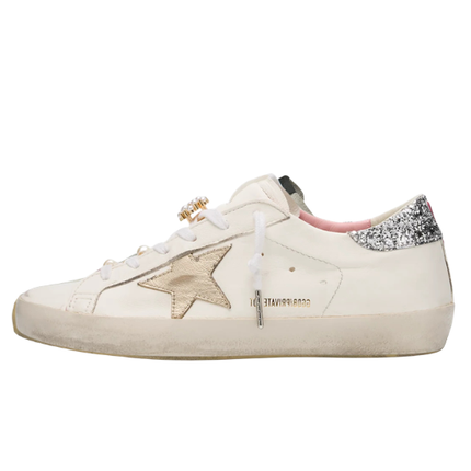 Golden Goose Gold Star Silver Heel Pink