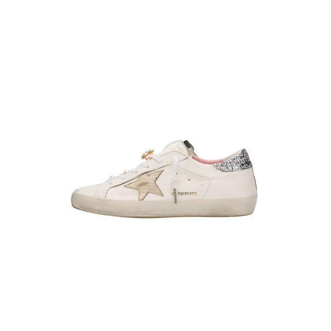 Golden Goose Gold Star Silver Heel Pink
