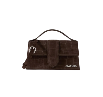 Jacquemus Le Grand Bambino Croco Dark Brown