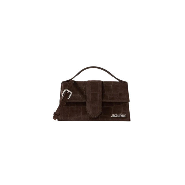 Jacquemus Le Grand Bambino Croco Dark Brown