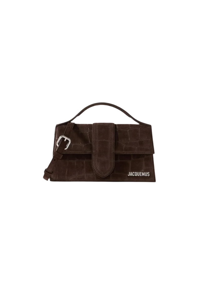 Jacquemus Le Grand Bambino Croco Dark Brown