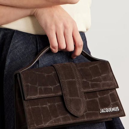 Jacquemus Le Grand Bambino Croco Dark Brown
