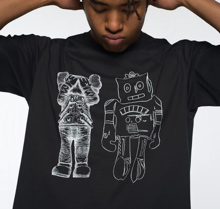 KAWS x Uniqlo Warhol UT Graphic T-shirt Black Robot - SneakCenter